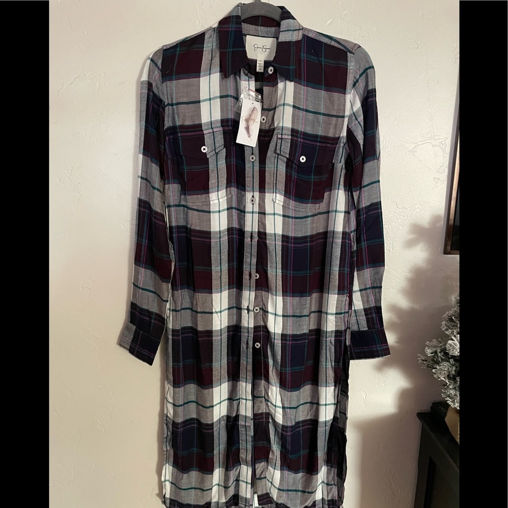 Jessica Simpson Nerine Plaid Lori Duster Shirt